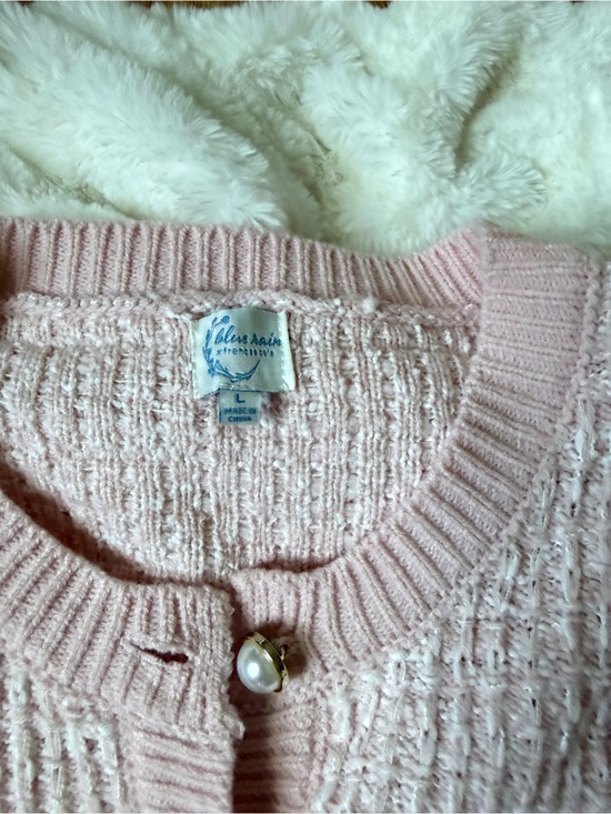 Blue Rain Sweaters - Blue Rain Pale Pink Pearl-Button Knit Cardigan